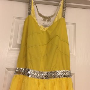 Long yellow summer dress size L runs small